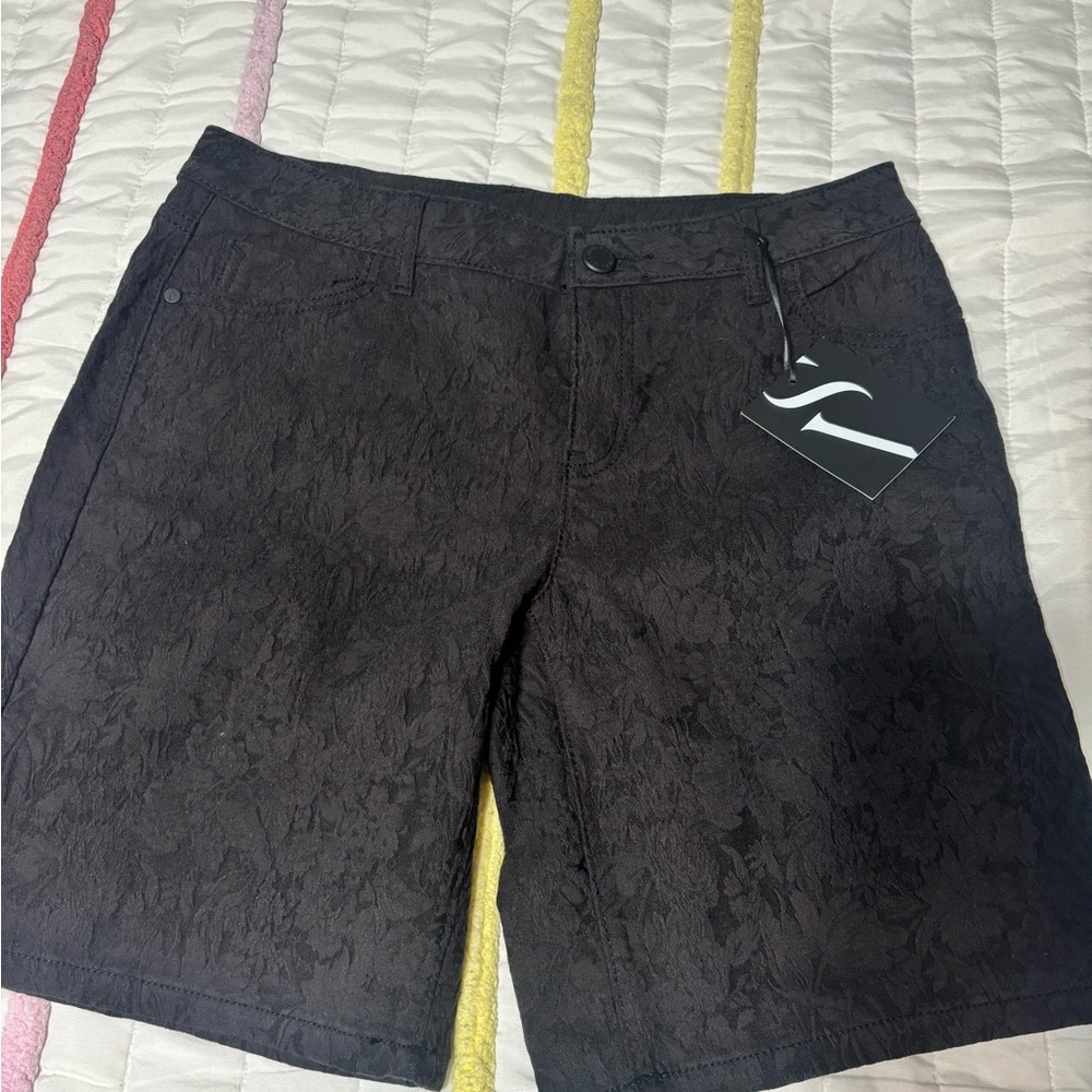 Simply Vera Vera Wang Black Jacquard Bermuda Shorts